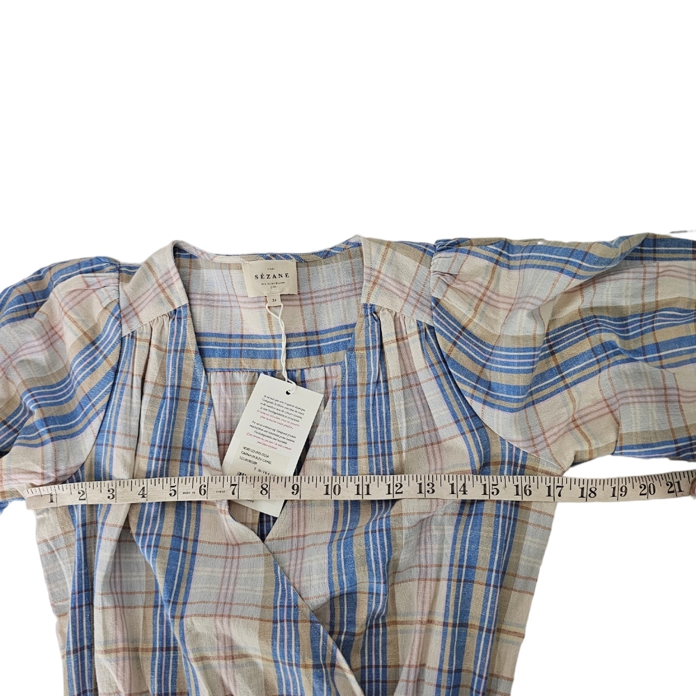 Sezane Olga Dress Check New With Tags Size 34 US 0 - Picture 7 of 9